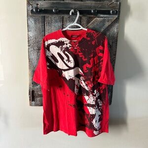 Men's Y2K Skin Graphic T-Shirt Red
